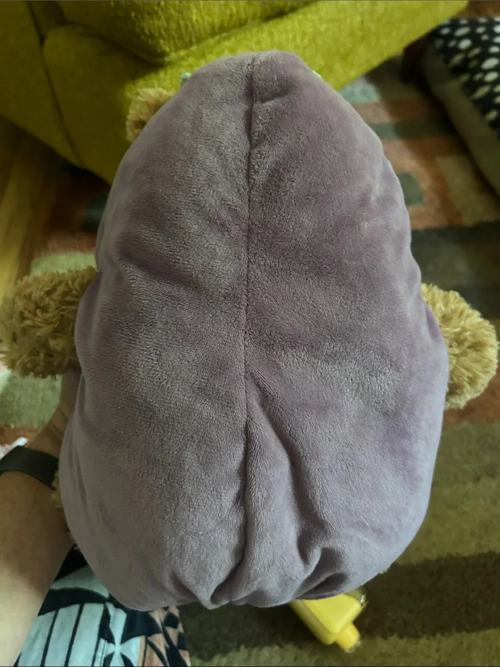 retired  H2FJellycat Bartholomew Bear in Purple Eggplant Outfit with Green Top